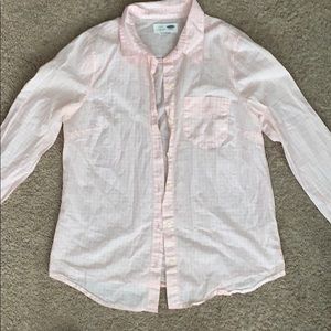 Pink and white checker long sleeve button down